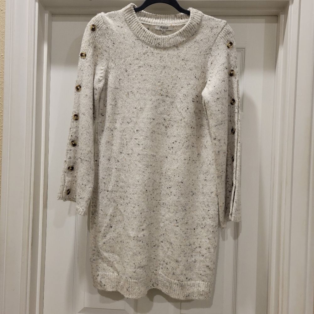 Madewell Donegal sweater dress with button down sleeves, Small